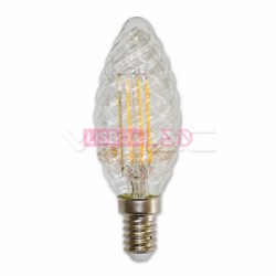 Lamp/Ch/4W/40W/400Lm/Torc.trp/E14/Fil./2700K/Dim/V-TAC-4367