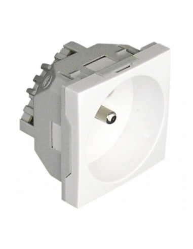 TOMADA FRANCESA C/OBTURADOR 2MOD BR MATE 45112SBM - 45112SBM