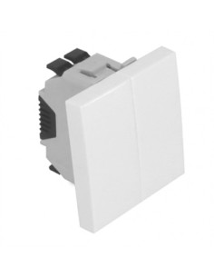 BOTAO BASCULANTE DUPLO 2 MODULOS BRANCO MATE 45156SBM - 45156SBM