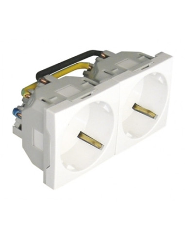 TOMADA DUPLA SCHUKO C/OBTUR 4 MOD VERMELHA 45192SVM - 45192SVM