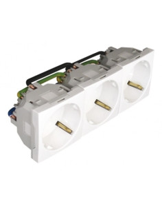 TOMADA TRIPLA SCHUKO 6 MOD VERMELHA 45194SVM - 45194SVM