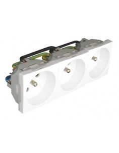 TOMADA TRIPLA FRANCESA 6 MOD VERMELHA 45195SVM - 45195SVM