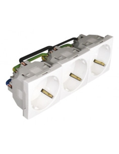 TOMADA TRIPLA SCHUKO C/OBTUR 6 MOD VERMELHA 45196SVM - 45196SVM