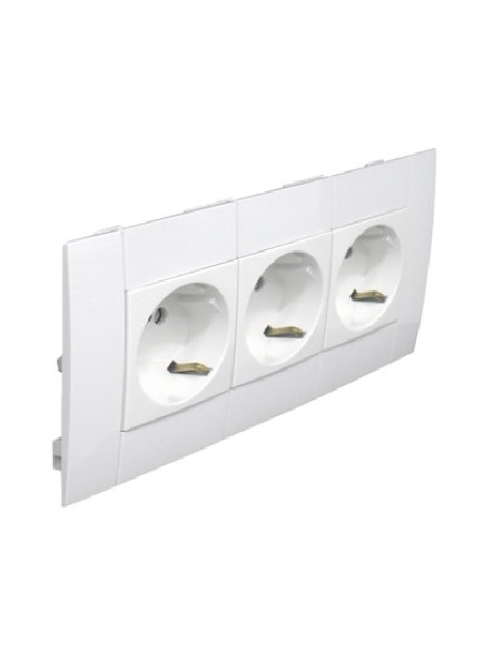 TOM TRIPLA SCHUKO MOD C/OBT L75 6 MOD BRANC 45242CBR - 45242CBR