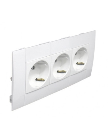 TOM TRIPLA SCHUKO MOD C/OBT L75 6 MOD VERM 45242CVM - 45242CVM