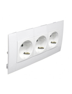 TOM TRIPLA SCHUKO MOD L75 6 MOD VERMELHA 45243CVM - 45243CVM