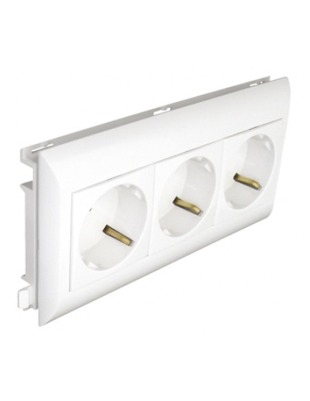 TOMADA TRIPLA SCHUKO C/OBTUR L75 6 MOD VERM 45266CVM - 45266CVM