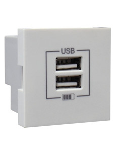 CARREGADOR DUPLO USB TIPO A BRANCO MATE 45439SBM - 45439SBM
