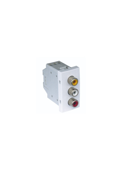 TOMADA RCA/ESTEREO/VIDEO 1 MOD ALUMINA 45580SAL - 45580SAL