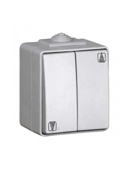 BOTAO DUPLO DE COMUTACAO DE PERSIANA BRANCO 48283CBR - 48283CBR