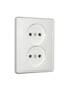 TOMADA DUPLA MONOBLOCO 2P MARFIM 50321CMF - 50321CMF