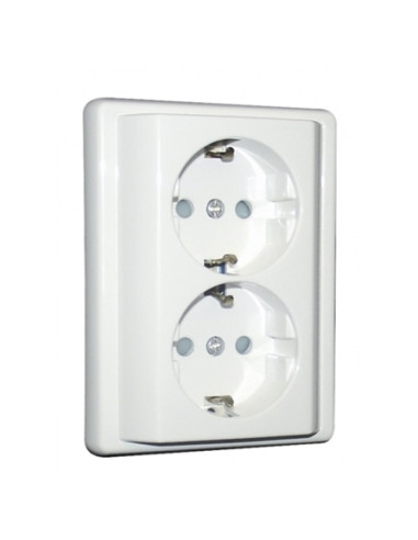 TOMADA DUPLA SCHUKO MONOB C/OBTUR GRAFITE 50332CGR - 50332CGR