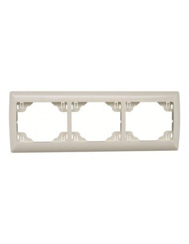 ESPELHO TRIPLO HORIZONTAL MARFIM/INOX 70931TMI - 70931TMI