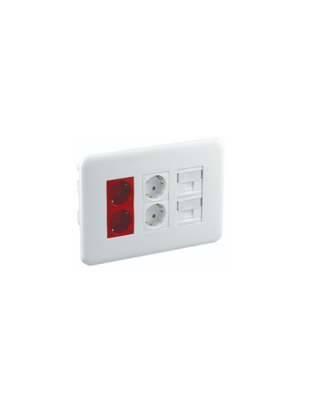 P T EMB 3X4 MOD BRANCO C/ 2SKO VM+2SKO BR+2RJ 83402CBR - 83402CBR