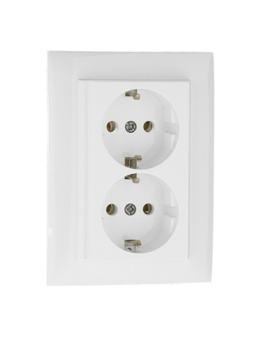 TOMADA DUPLA SCHUKO MONOBLOCO GRIS 90331CIS - 90331CIS
