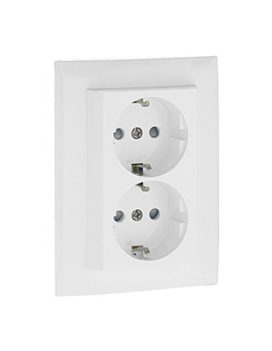 TOMADA DUPLA SCHUKO MONOB C/OBTUR ALUMINA 90332KAL - 90332KAL