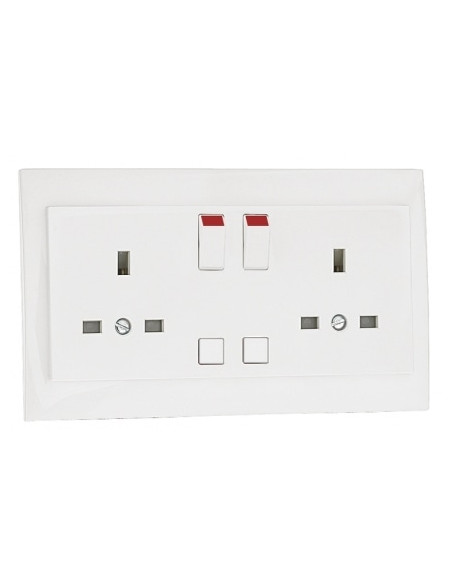 TOMADA DUPLA INGLESA C/INTERRUPTOR ALUMINA 90344CAL - 90344CAL