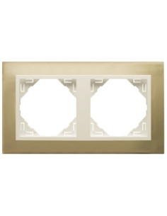 ESPELHO DUPLO OURO/PEROLA 90920KOP - 90920KOP