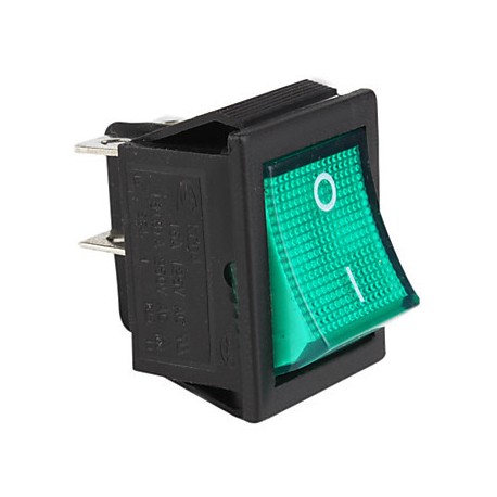 INT. POTENCIA BASCUL. 15A 250V DPST ON-OFF VERDE - 320-008