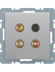 Q. X - TOMADA 3XRCA+S-VIDEO, ALUM. 3315326084 - 3315326084