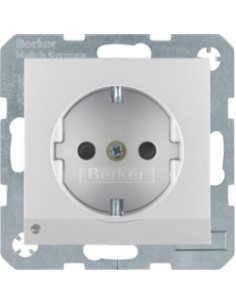 S. 1/B. X - SCHUKO C/LED ORIENT., ALUM. MATE 41091404 - 41091404