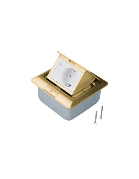 CAIXA DE CHAO QUADR 1SCHUKO+RJ45, BRONZ BSQRJ45R45B - BSQRJ45R45B