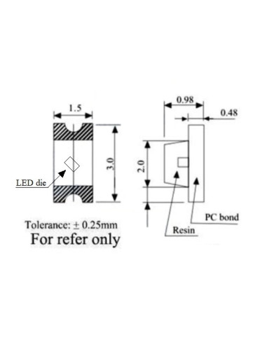 LED SMD1206 branco 360mcd - 017-0204