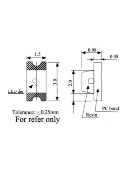 LED SMD1206 branco 360mcd - 017-0204