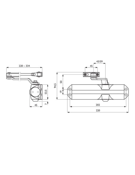 MOLA DE PORTA HIDRAULICA DORMA TS68 PRATA - TS68PR