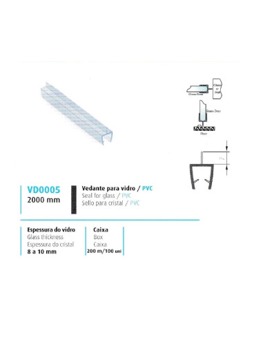 VEDANTE P/ VIDRO/PVC 8/10MM - 708VD0005