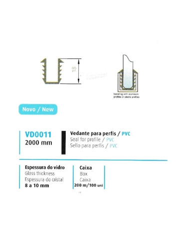 VEDANTE P/ PERFIL/PVC 8/10MM - 708VD0011