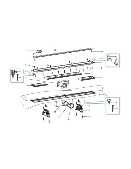 KIT PRENSATELAS [2UN] 850mm IN-DRAIN ROCA AP0001100R - AP0001100R