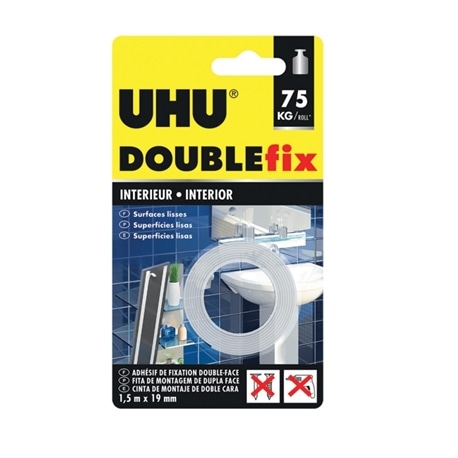 UHU DOUBLEfix Interiores - Fita 1,5m x 19mm 44855 - 560176044855