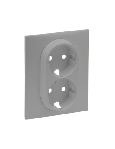 864322 NILOÉ-STEP CENTRO 2X SCHUKO ALUMINIO - LEG864322