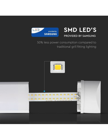 LUMINÁRIA LED 120CM 40W 4500ºK SAMSUNG V-TAC 666 - 8950666