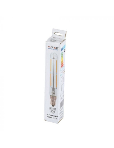 Lâmpada LED T20 E14 Filamento 4W 2700K V-TAC 2701 - 8952701