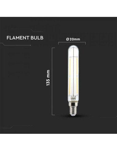 Lâmpada LED T20 E14 Filamento 4W 2700K V-TAC 2701 - 8952701