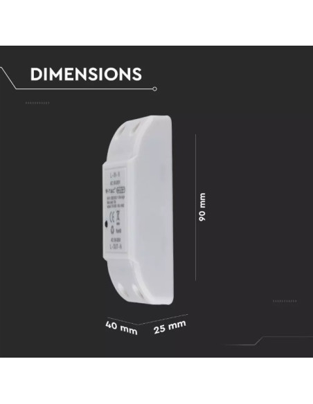 Adaptador On/Off WI-FI 90x40x25 V-TAC 8422 - 8958422