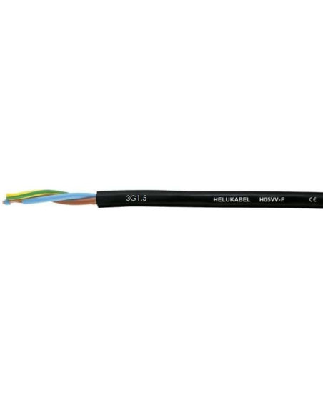 HELUKABEL 29468 Cabo H05VV-F 3G1,5 PRETO - 261029468