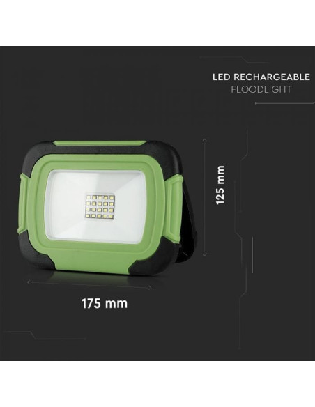 Projector Recarregável IP44 20W 6000K 700LM V-TAC 504 - 8950504