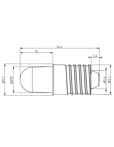 LAMP LED E10 24V AC/DC 2500mcd POLAM-ELTA LW-E10-24AC/DC - LW-E10-24AC/DC