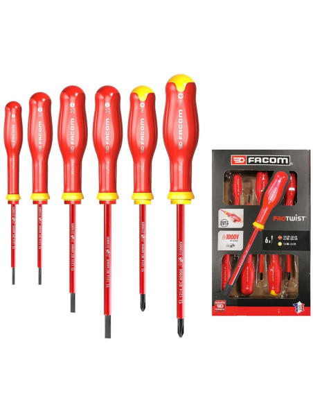 JOGO 6 CHAVES PROTWIST ISOLADAS 1000V FACOM ATPVE.J6PB - ATPVE.J6PB