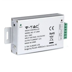 CONTROLADOR FITA LED RGB 12-24V DC 12A RF 4 BOT. V-TAC 3303 - 8953303