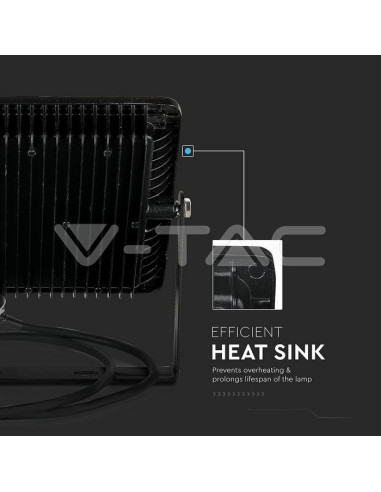 PROJECTOR LED IP65 PRETO 300W 6000K SAMSUNG V-TAC 423 - 8950423