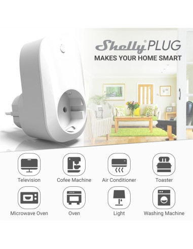 Tomada intel. WiFi med. cons. 230VAC 16A 3500W SHELLY PLUG - SHELLYPLUG