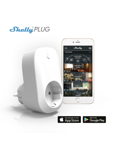 Tomada intel. WiFi med. cons. 230VAC 16A 3500W SHELLY PLUG - SHELLYPLUG
