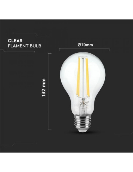 Lampada LED A70 E27 Fil. 12.5W 3000K V-TAC 7458 - 8957458