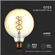 Lampada LED 5W 2200K G125 Filamento Dimável Ambar V-TAC 7415 - 8957415