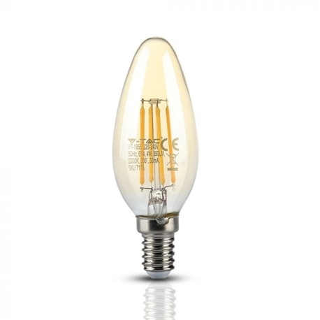 Lâmpada LED 4W Chama Filamento E14 Ambar 2200ºK V-TAC 7113 - 8957113