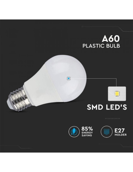 LAMPADA LED Standard A60 10W 4000K E27 CRI 95+ V-TAC 7480 - 8957480